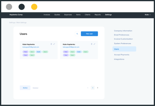 InvoiceBerry user management